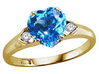 Tommaso Design™ Heart Shape 8mm Genuine Blue Topaz Ring