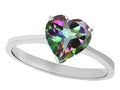 Tommaso Design Heart Shape 8mm Rainbow Mystic Topaz Solitaire Engagement Ring