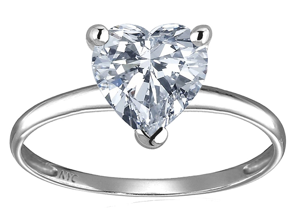 Original Star K™ White Topaz Heart Shape 8mm Solitaire Engagement Ring