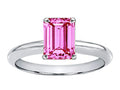 Tommaso Design Created Pink Sapphire Emerald Cut 8x6mm Engagement Ring