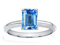 Tommaso Design Emerald Cut 8x6mm Genuine Blue Topaz Ring