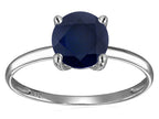 Original Star K Round 7mm Genuine Black Sapphire Solitaire Engagement Ring