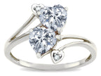 Tommaso Design Heart Shape 6mm Genuine White Topaz Ring