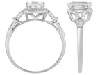 Star K™ Octagon Emerald Cut 8x6 Created Sapphire Vintage Look Split Shank Ring