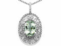 Tommaso Design™ Oval 9x7mm Green Amethyst Pendant Necklace