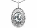 Tommaso Design™ Oval 9x7mm Genuine White Topaz Pendant Necklace