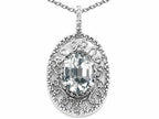 Tommaso Design™ Oval 9x7mm Genuine White Topaz Pendant Necklace