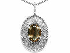 Tommaso Design™ Oval 9x7mm Genuine Smoky Quartz Pendant Necklace