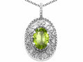 Tommaso Design™ Oval 9x7mm Genuine Peridot Pendant Necklace