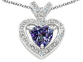 Tommaso Design™ Heart Shape 6 mm Simulated Alexandrite Pendant Necklace