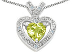 Tommaso Design™ Heart Shape 6 mm Genuine Lemon Quartz Pendant Necklace