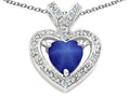 Tommaso Design™ Heart Shape 6 mm Created Star sapphire Pendant Necklace