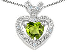 Tommaso Design™ Heart Shape 6 mm Genuine Peridot Pendant Necklace