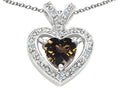 Tommaso Design™ Heart Shape 6 mm Genuine Smoky Quartz Pendant Necklace