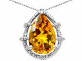 Tommaso Design™ Pear Shape 11x8mm Genuine Citrine Pendant Necklace