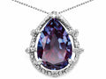 Tommaso Design™ Pear Shape 11x8mm Simulated Alexandrite Pendant Necklace