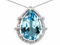Tommaso Design™ Pear Shape 11x8mm Genuine Blue Topaz Pendant Necklace