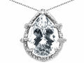 Tommaso Design™ Pear Shape 11x8mm Genuine White Topaz Pendant Necklace