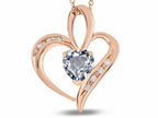 Star K™ Heart Shape 6mm Genuine Aquamarine Pendant Necklace