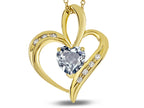 Star K™ Heart Shape 6mm Genuine Aquamarine Pendant Necklace