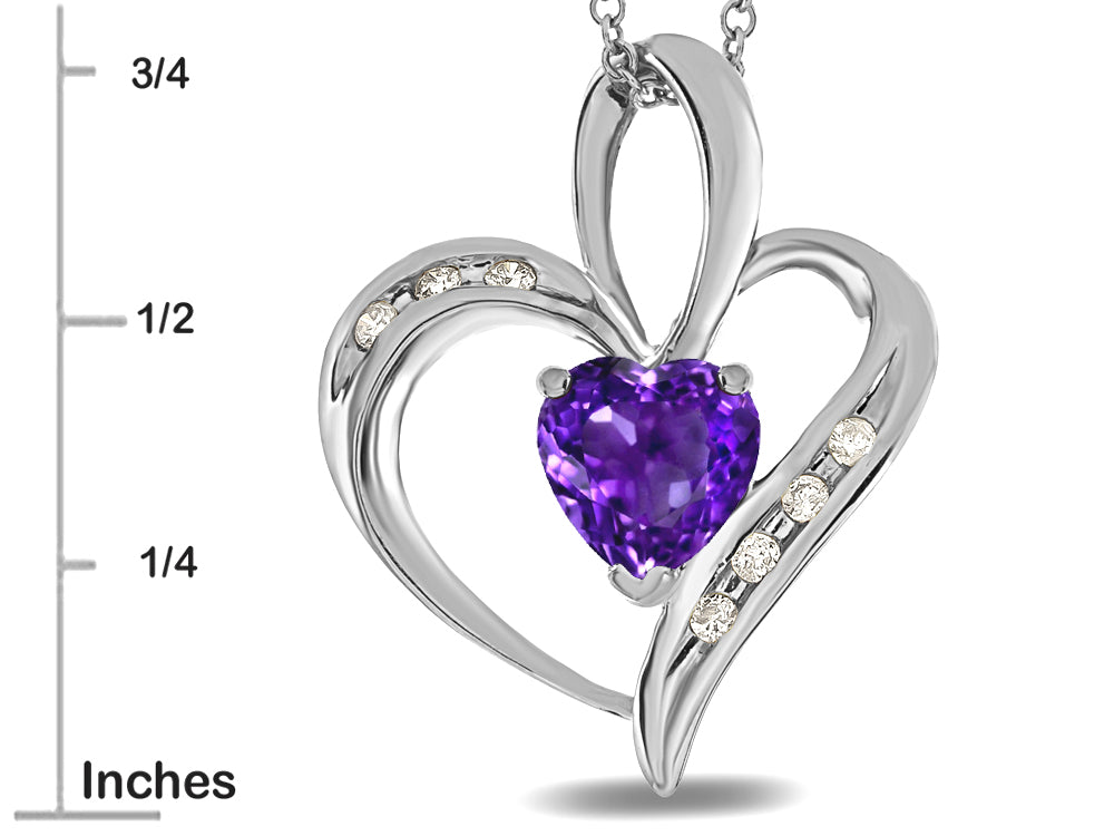 Star K™ Heart Shape 6 mm Genuine Amethyst Pendant Necklace