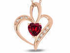 Star K™ Heart Shape 6mm Created Ruby Pendant Necklace