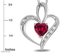 Star K™ Heart Shape 6mm Created Ruby Pendant Necklace