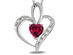 Star K™ Heart Shape 6mm Created Ruby Pendant Necklace