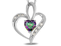 Star K™ Heart Shape 6mm Mystic Rainbow Topaz Pendant Necklace