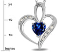 Star K™ Heart Shape 6mm Created Sapphire Pendant Necklace