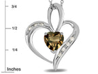 Star K™ Heart Shape 6mm Genuine Smoky Quartz Pendant Necklace