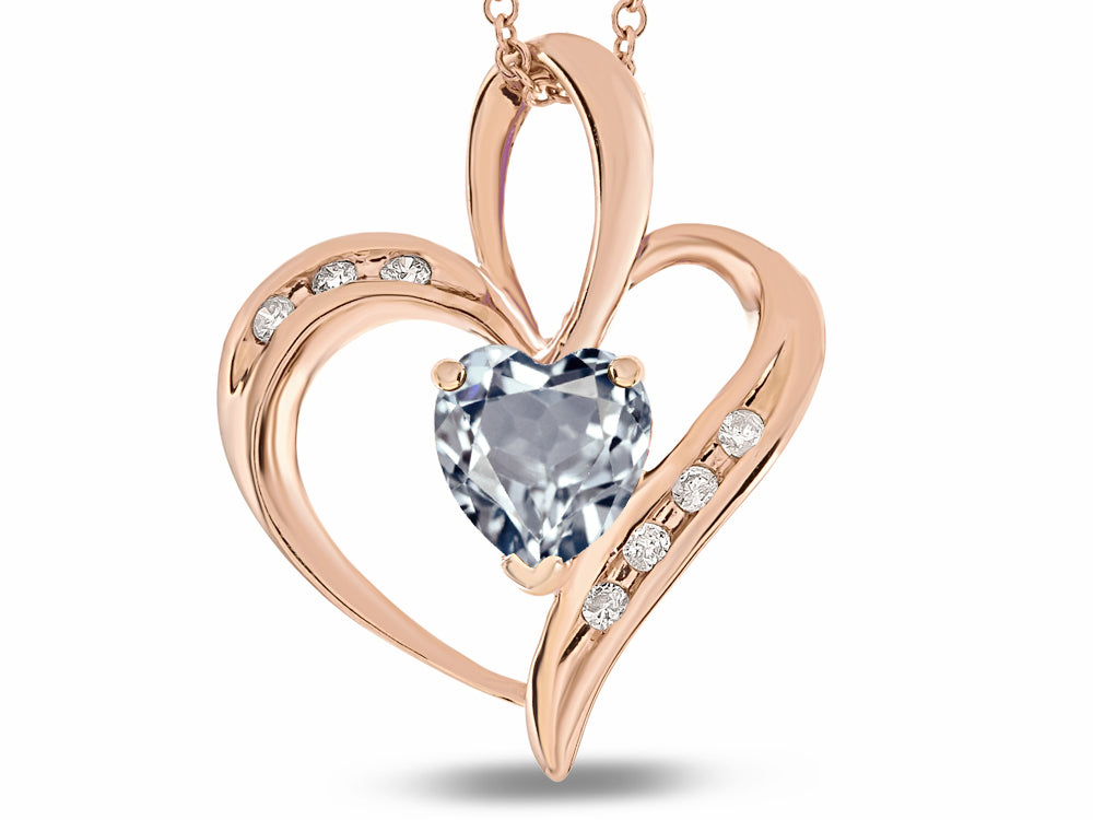 Star K™ Heart Shape 6 mm Genuine White Topaz Pendant Necklace