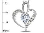 Star K™ Heart Shape 6 mm Genuine White Topaz Pendant Necklace