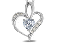 Star K™ Heart Shape 6 mm Genuine White Topaz Pendant Necklace