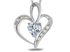 Star K™ Heart Shape 6 mm Genuine White Topaz Pendant Necklace
