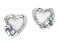 Tommaso Design™ Genuine Aquamarine Heart Earrings