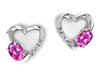 Tommaso Design™ Genuine Pink Tourmaline Heart Earrings