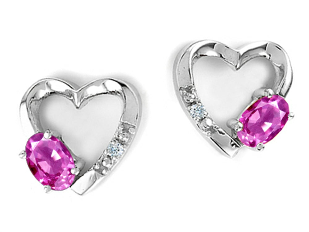 Tommaso Design™ Genuine Pink Tourmaline Heart Earrings
