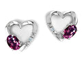 Tommaso Design™ Genuine Rhodolite Heart Earrings