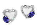 Tommaso Design™ Genuine Iolite Heart Earrings