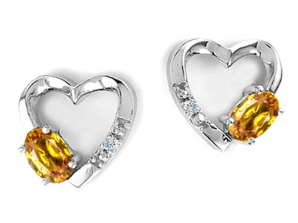 Tommaso Design™ Genuine Citrine Heart Earrings