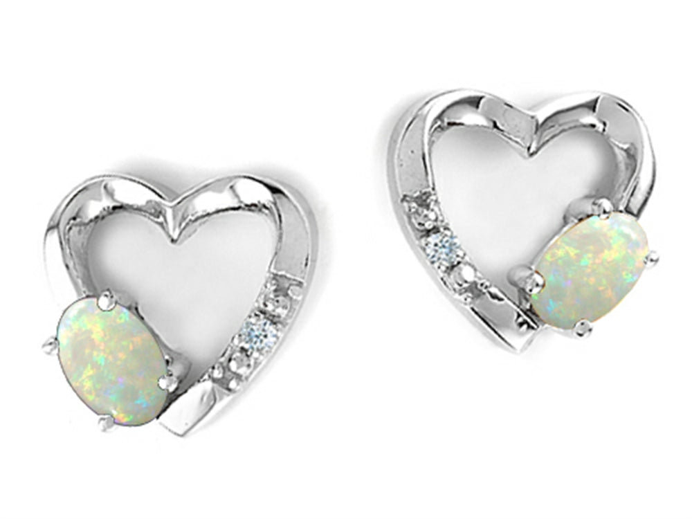 Tommaso Design™ Genuine Opal Heart Earrings