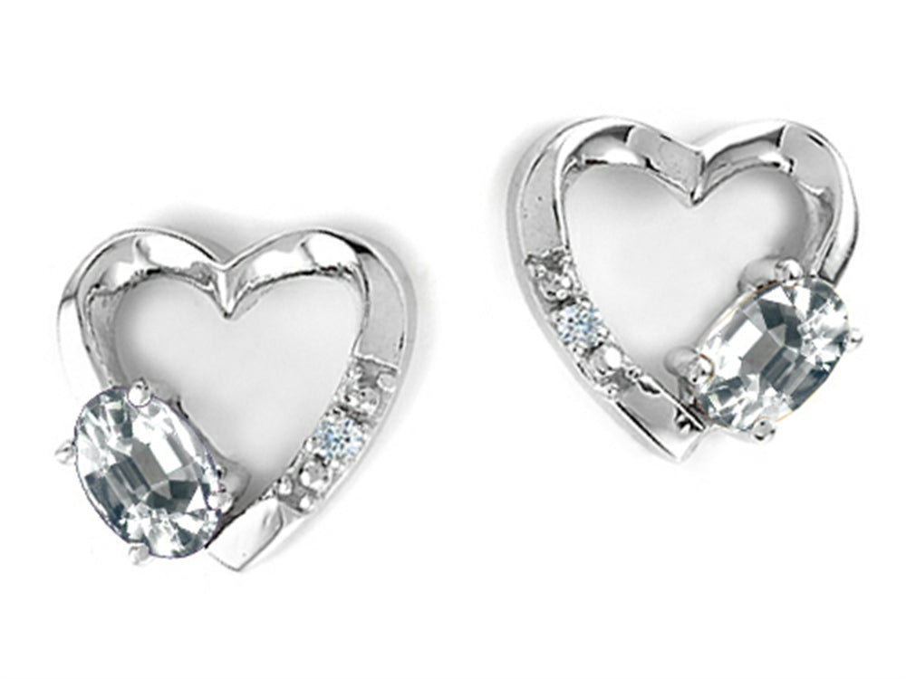 Tommaso Design™ Genuine White Topaz Heart Earrings