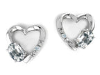 Tommaso Design™ Genuine White Topaz Heart Earrings