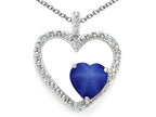 Tommaso Design™ Heart Shape 6 mm Created Star sapphire Pendant Necklace