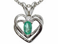 Tommaso Design™ Genuine Emerald Heart Pendant Necklace