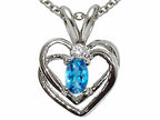 Tommaso Design™ Genuine Blue Topaz Heart Pendant Necklace