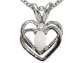 Tommaso Design™ Genuine Opal Heart Pendant Necklace