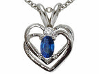 Tommaso Design™ Genuine Sapphire Heart Pendant Necklace