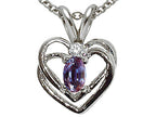 Tommaso Design™ Simulated Alexandrite Heart Pendant Necklace